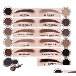 Eyebrow Enhancers Brand Waterproof With Eye Brush Gel Cream Makeup Brown Fl Size 11Colors 4G 0.14Oz Drop Delivery Health Beauty Eyes Dh3Ry