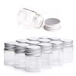 Storage Bottles Jars 12Pcs Glass 5ML Jar Bottles With Aluminium Cover Shisha Tobacco Herb Storage Box Case Smoking Cigarette Accessories Kitchen Jars J230301