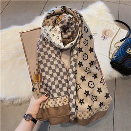 New Cotton and Linen Scarf Women's Spring and Autumn European and American Fashion Letters All-Match Shawl Warm Scarfs