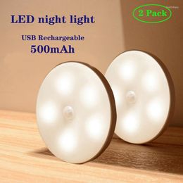 Night Lights Motion Sensor Light LED Rechargeable Wireless Energy-Saving Bedroom Wall Cabinet Body Induction Lamp