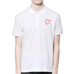 Designer Mens Polos Shirt Peach Heart Embroidery Printed Shirt Casual Fashion Women Shirts Polo Tees For Man Woman