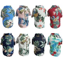 Hawaiian Style Dog Apparel Summer Pet Shirt Seaside Beach Dog Clothes Comfortable Breathable Pet T-Shirt