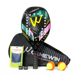 Tennis Rackets CAMEVIN Beach Carbon 3K Paddle Soft EVA Face Raqueta With Bag Unisex Equipment Padel With Bag 782