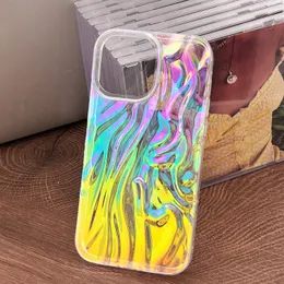 Colourful Crinkled Glitter Gloss Phone Case For iPhone 14 Pro Max 13 12 11 Cover Anti Drop Shockproof