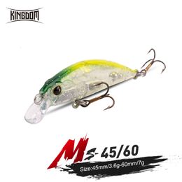 Yemler Krallık Mikro Sinek Minnow Balıkçılık Titreşim Batan Wobbler 45mm Gürültü 60mm Sessizlik 2 Tip Yapay Sert Yem Trolling Lure 230307