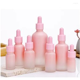 Storage Bottles 5ml-100ml Gradient Pink Fine Oil Bottle Essence Stoste Split Bottling Glue Head Dropper Portable Emulsion Spray