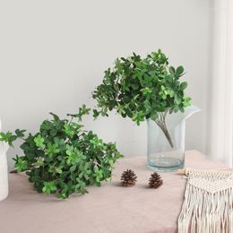 Decorative Flowers 6 Fork Hanging Bell Leaves Artificial Plant Branches Party Decoration Wall Vase Modern Bedroom Home Garden Decor