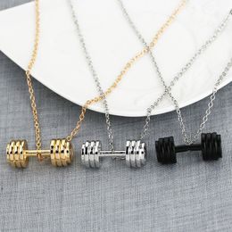 Fashion Interest Barbell Designer Necklace Woman South American Style Gold Silver Plated Pendant Mens Necklaces Accessories Jewellery for Friend Gift 3 Colours