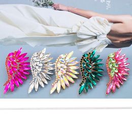 Dangle Earrings 9 Colours Trendy Drop For Women Wing Shape Korean Style Luxury Crystal Jewellery Wedding Party Accessories Trend 2023