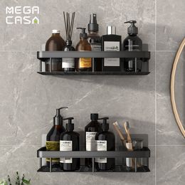 Storage Holders Racks Bathroom Corner Shelf No drill Wall Mount Shelves Shower Organiser Rack Holder Toilet Accessories 230307