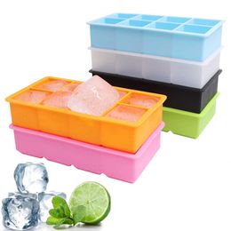 Ice Cream Tools Ice Cube Tray Silicone Soft 246grid Big Ice Cube Mold BPA Free Large Square Ice Ball Maker Cocktail Whisky Bar Tool Z0308