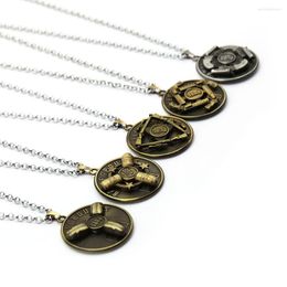 Pendant Necklaces 2023 Game PUBG Necklace Rotatable Coin Round 3D Chaveiro For Men Car Women Bag Toy Jewellery Souvenir