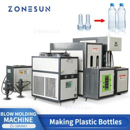 ZONESUN Plastic Bottles Making Stretch Blow Moulding Machine Industrial Equipment Hollow Plastic Containers For Drinks Cosmetics Production ZS-SBMM1