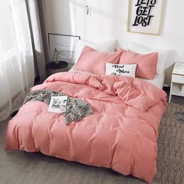 Bedding sets Modern Solid Colour Brushed King Size Bedding Set Queen Soft Durable Duvet Cover Set Home Single Double Bedding Sets No Sheets 230308