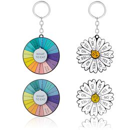 Color Wheel Keychain Can Rotate Personalized Daisy YES NO Keychain Pendant Gift Keyring