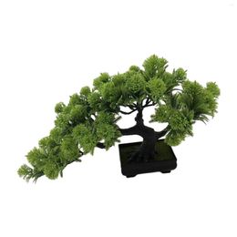 Decorative Flowers Small Artificial Bonsai Pine Tree Simulation Potted Desktop Display For Windowsill Indoor Home Office Decor