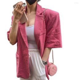 Women's Suits 2023 Korean Fashion Short Sleeves Suit Arrivals Sweet Lady Jacket Spring Summer Design