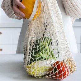 Storage Bags Vegetable Cotton Fruit And With Drawstring Reusable Home 1PC Kitchen Mesh Machine Washable