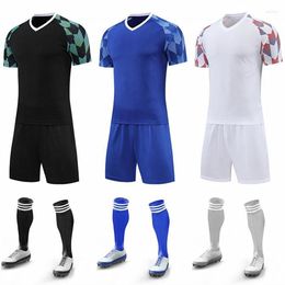 Running Sets Adult Kids Uniforms Boys Girl Youth Soccer Jersey Game Short Sleeve Kit Breathable Sport Shirt Sportswear