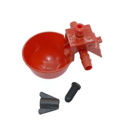 Small Animal Supplies 50 Sets Red Quail Waterer Feeders Automatic Bird Coop Feed Poultry Chicken Fowl Drinker Water Drinking Cups 230307