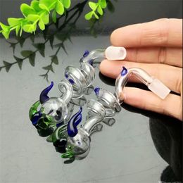 Smoking Pipes Colour Spiral Tap cooker Wholesale Glass Water Pipes Tobacco Accessories Glass Ash Catcher