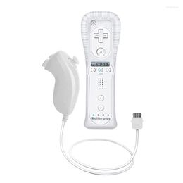 Game Controllers For Wii 2 In 1 Wireless Remote Gamepad Controller Built-in Motion Plus Control Nunchuck Joystick