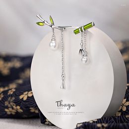 Dangle Earrings Haya Studio Original Design Bamboo Pearl Drop S925 Sterling Silver Needle Stud For Women Fashion Fine Jewellery