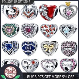 Beads 925 Sterling Silver Bow Heart&Crown Heart Charms Fit Original Bracelets Bangle For Making Women Jewellery DIY Gift