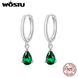 Stud WOSTU 925 Sterling Silver Water Drop Earrings Shining CZ Dangle For Women Luxury Jewelry Gift CQE1018 230307