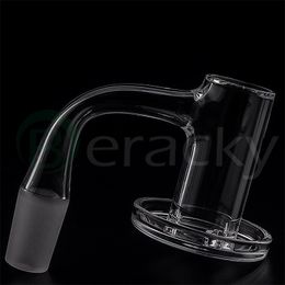 20mmOD Full Weld Quartz Charmer 2.5mm thick Smoke Bevelled Edge Nail For Dab Rig Glass Water Bong Pipe