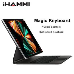 Magic Keyboard Cases For iPad Pro 11" 10.9 " 12.9 inch iPad Air 4 5 With Smart Touchpad 7 Colors Backlights Leather Cover Case