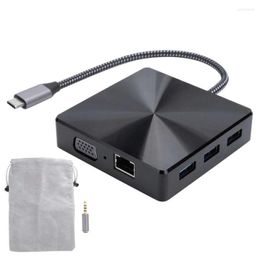 Microphones 10 In 1 Hub Black Metal Portable Adapter For Computer Office Universal YSTC0160