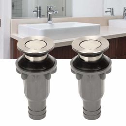 Kitchen Faucets 2 Pcs Bathroom Sink Stopper Stainless Steel Wash Basin Drain Philtre Push Button Standard Drainer