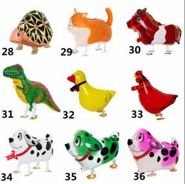 New Cute Walking Animal Helium Balloons Cat Dog Dinosaur Air Ballons Birthday Decorations Kids Adult Event Party Decor Balloon Wholesale EE