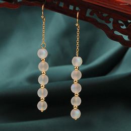 Dangle Earrings Fashion Vintage Simple Women'S Delicate Long Natural Sun Stone For Women 2023 Jewelry Gift