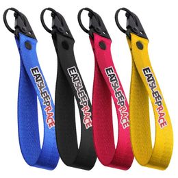 Keychains Keychain Car EATSLEEPRACE Racing Keyring Hanging Strap Key Phone Quick Release Tow Straps Material Drift Enthusiast