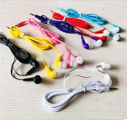 Universal Colourful 3.5mm Earphones Headphone For Cell Phone Noodle Flat Wire Earphone For MP3 MP4 School Classroom, Libraries, Hospitals 200PCS