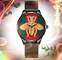 Luxury fashion classic waterproof men watch bee tiger snake shape stainless steel nylon leather belt casual business quartz wristwatch Clock Relogio Masculino