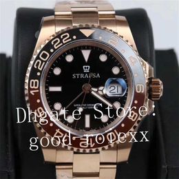 Designer Watches Steel Luxury 904L Rose Gold Watch Mens Factory Automatic ETA 2836 Black Brown Bezel Cerachrom Men Chnr Master Pepsi