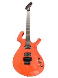 Custom Orange Double Shake Park Er Fly Electric Guitar HH Pickups Black Tremolo Bridge