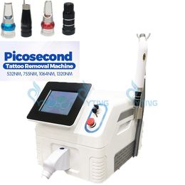 Picosecond Tattoo Removal Nd Yag Picolaser Laser Pico Skin Tag Removal Freckle Treatment Hollyhood Peel Machine with 4 Tips