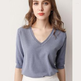 Women's Sweaters Half Sleeve Female Tops Ladies Knitted Sweater Women Pullovers Knit Jumper Spring Woman Clothes Drop