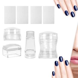 Nail Art Decorations 8Pcs Transparent Stamper Scraper Set Decoration Silicone Polish Kit Professional Use For Manicure DIY