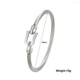 Bangle Trendy Charm Cuff Tie Knot Bracelets U Bangles For Women Gold Colour 316L Stainless Steel Wire Thin Simple Jewellery