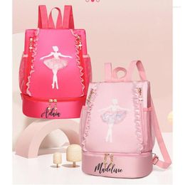 School Bags Personalised Embroidery Girl Ballet Dance Bag Kids Princess Dancing Backpack Rucksack For Latin Gymnastics Yoga Sport