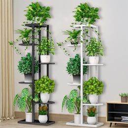 Planters & Pots Retro Iron Flower Stand Pot Display Shelves 6 Layers Nursery Trays Storage Rack Organiser Home Garden Decoration