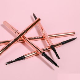 Eyebrow Enhancers O.Two.O Tra Fine Triangle Pencil Precise Brow Definer Long Lasting Waterproof Blonde Brown Eye Makeup 6 Colors Eye Dhpl7