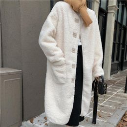 Women's Jackets Alien Kitty Winter Fur Long Coats Slim Thicken Warm Chic Vintage Office Lady Streetwear Gentle All Match Loose Maxi