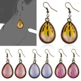 Hoop Earrings Chic Oval Glass Petal Earring Fashion Cabochon Water Drop Hook Women Party Jewellery Gift Female Brincos