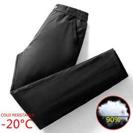 Men's Pants KKSKY 2020 Winter Warm Men Down Pants 90White Duck Down Outdoor Sports Waterproof Straight Pants Male Hiking Down Trousers 4XL Z0306